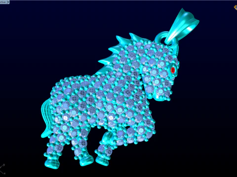Horse pendant - Zodiac pendant - N258 3D Print Model