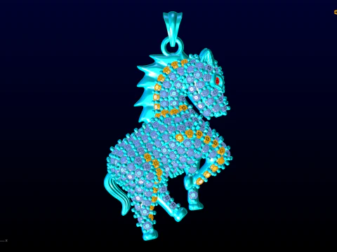 Horse pendant - Zodiac pendant - N793 3D Print Model