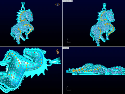 Horse pendant - Zodiac pendant - N793 3D Print Model