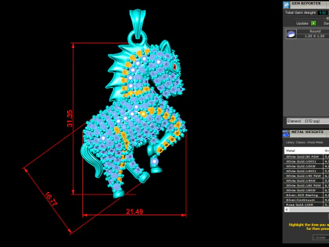 Horse pendant - Zodiac pendant - N793 3D Print Model