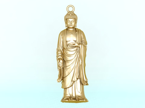 阿弥陀仏ペンダント - 阿弥陀仏ペンダント - 仏ペンダント N1024 3Dプリントモデル