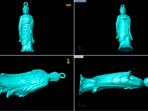 Amitabha Buddha pendant - Adida Buddha pendant - Buddha pendant N1024 3D Print Model