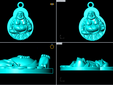 弥勒佛吊坠 - 弥勒佛吊坠 - N1101 3D 打印模型