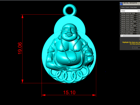 弥勒佛吊坠 - 弥勒佛吊坠 - N1101 3D 打印模型