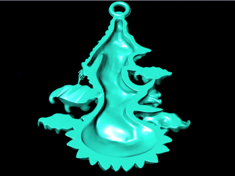 Guan Yin Pendant - Bodhisattva Goddess of Mercy Jewelry - N1046 3D Print Model