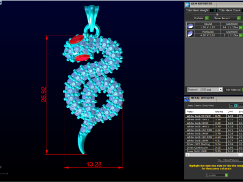 Pendentif Serpent - Pendentif Zodiaque - N796 Modèles 3D en vedette