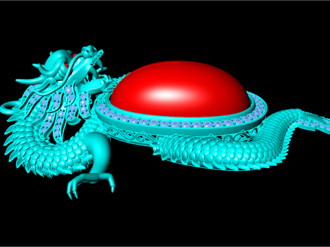 Кулон-дракон - Овальний чоловічий кулон - N231A 3D Принт Модель