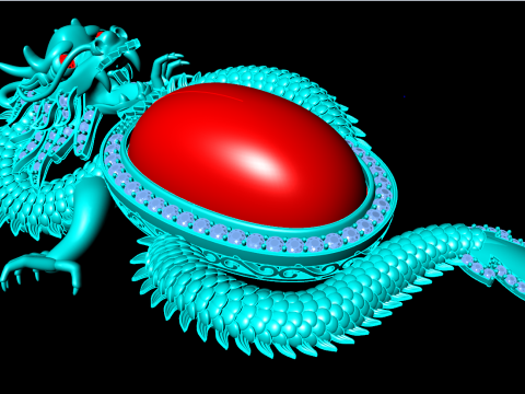 Кулон-дракон - Овальний чоловічий кулон - N231A 3D Принт Модель