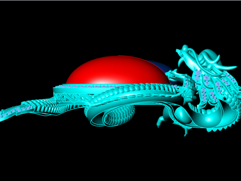 Кулон-дракон - Овальний чоловічий кулон - N231A 3D Принт Модель