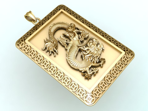 Drachenanhänger - Herrenanhänger - N6286 3D Druckmodell