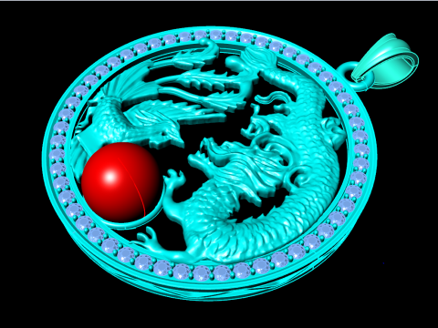 Pingente dragão fênix - Pingente dragão - Pingente fênix - N491 Modelo de Impressão 3D