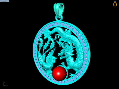 Pingente dragão fênix - Pingente dragão - Pingente fênix - N491 Modelo de Impressão 3D