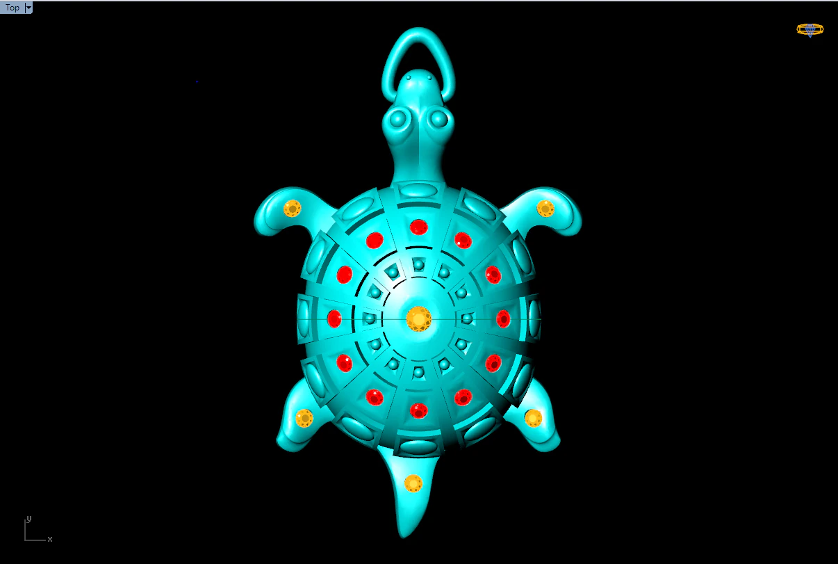 Turtle Pendant - N1003 3D Print Model .c4d .max .obj .3ds .fbx .stl .blend 