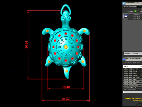 Turtle Pendant - N1003 3D Print Model