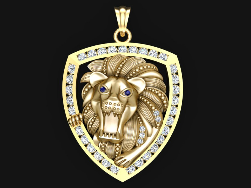Lion pendant - Mens pendants - N737 3D Print Model .c4d .max .obj .3ds .fbx .stl .blend 