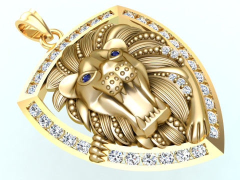 Lion pendant - Mens pendants - N737 3D Print Model