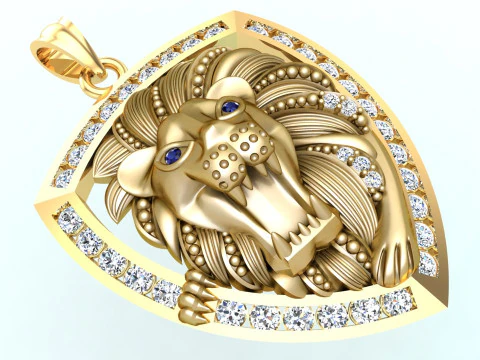 Lion pendant - Mens pendants - N737 3D Print Model