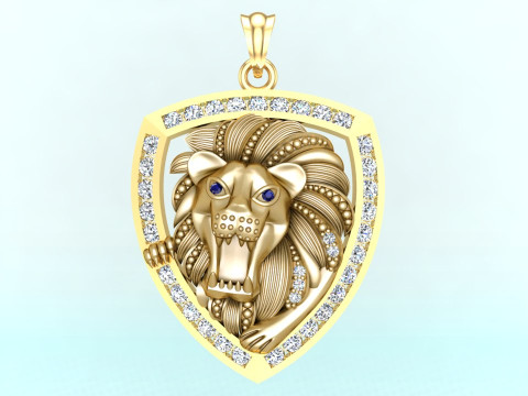 Lion pendant - Mens pendants - N737 3D Print Model
