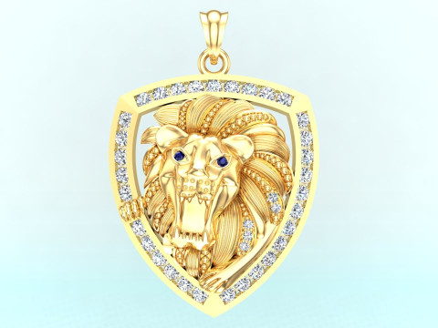 Lion pendant - Mens pendants - N737 3D Print Model