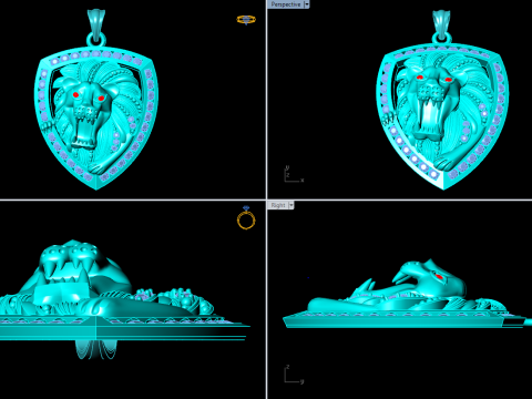 Lion pendant - Mens pendants - N737 3D Print Model