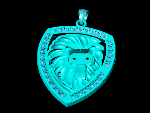 Lion pendant - Mens pendants - N737 3D Print Model
