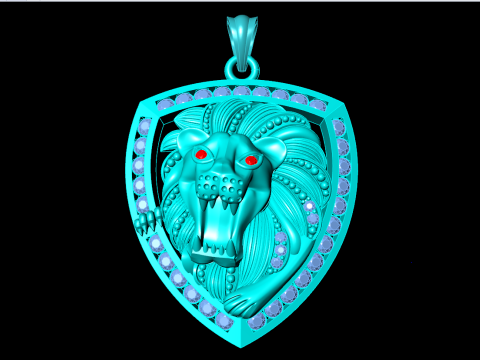 Lion pendant - Mens pendants - N737 3D Print Model