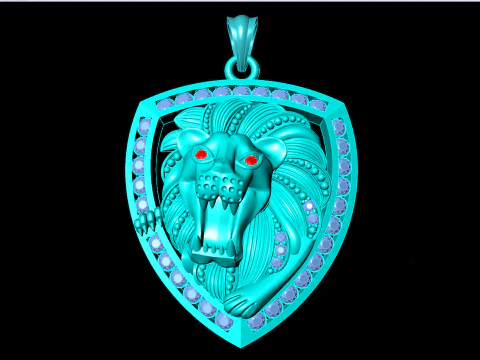 Lion pendant - Mens pendants - N737 3D Print Model