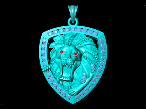 Lion pendant - Mens pendants - N737 3D Print Model