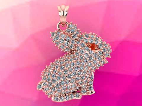 ウサギのペンダント - ウサギのペンダント - ウサギのペンダント - N795 3Dプリントモデル