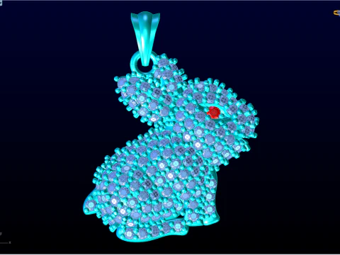 Rabbit pendant - Bunny pendant - Hare pendant - N795 3D Print Model