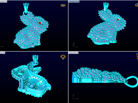 Kaninchenanhänger - Hasenanhänger - Hasenanhänger - N795 3D Druckmodell