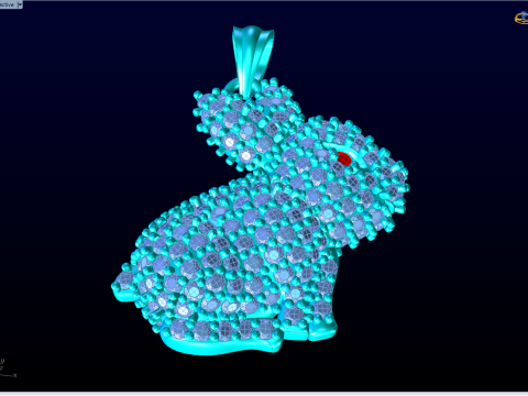 Kaninchenanhänger - Hasenanhänger - Hasenanhänger - N795 3D Druckmodell