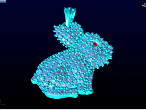 Rabbit pendant - Bunny pendant - Hare pendant - N795 3D Print Model