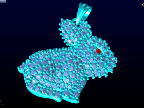 Rabbit pendant - Bunny pendant - Hare pendant - N795 3D Print Model