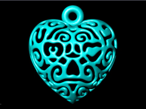 Pingente cora&ccedil;&atilde;o - Pingente feminino - N957 Modelo de Impressão 3D