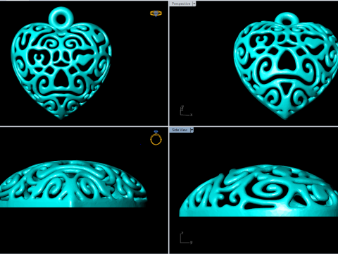 Heart pendant - Womens pendant - N957 3D Print Model