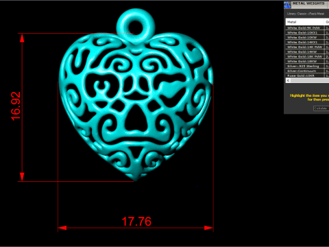 Heart pendant - Womens pendant - N957 3D Print Model