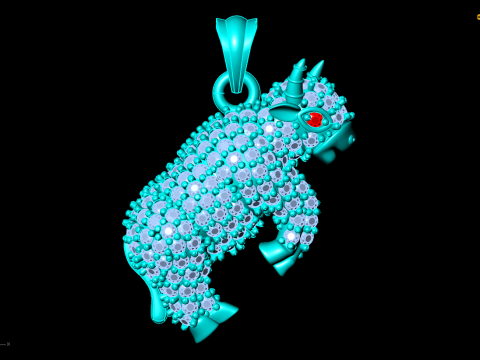 Pingente Vaca - Pingente Búfalo - Pingente Touro - Pingente Gaur - N794 Modelo de Impressão 3D