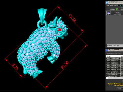 Pingente Vaca - Pingente Búfalo - Pingente Touro - Pingente Gaur - N794 Modelo de Impressão 3D