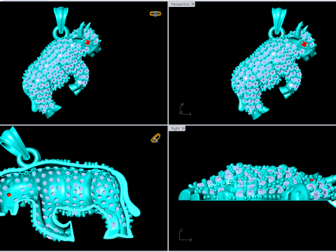 Pingente Vaca - Pingente Búfalo - Pingente Touro - Pingente Gaur - N794 Modelo de Impressão 3D