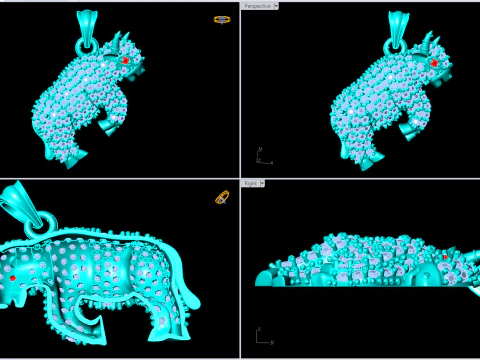 Cow Pendant - Buffalo pendant - Bull pendant - Gaur pendant - N794 3D Print Model