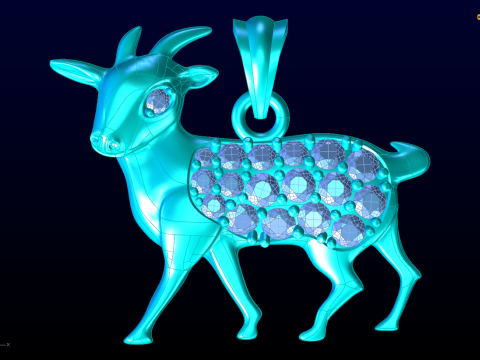 Ciondolo capra - N3675 Modello di stampa 3D