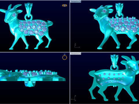 Ciondolo capra - N3675 Modello di stampa 3D