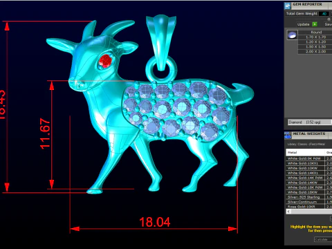Goat pendant - N3675 3D Print Model
