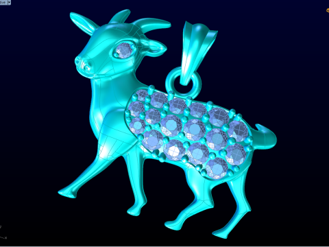 Ciondolo capra - N3675 Modello di stampa 3D