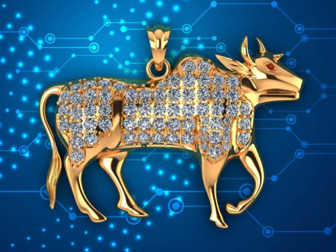 Pingente B&uacute;falo - Pingente Vaca - Pingente Gaur - N3683 Modelo de Impressão 3D