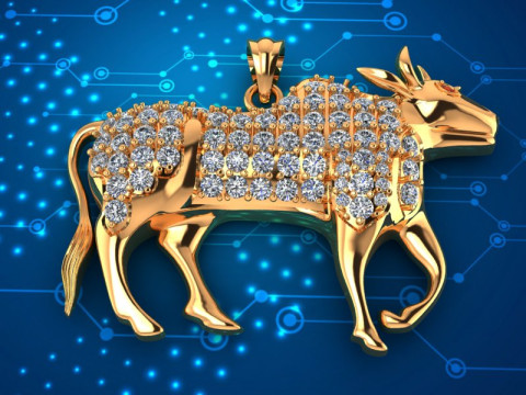 Buffalo Pendant - Cow Pendant - Gaur Pendant - N3683 3D Print Model