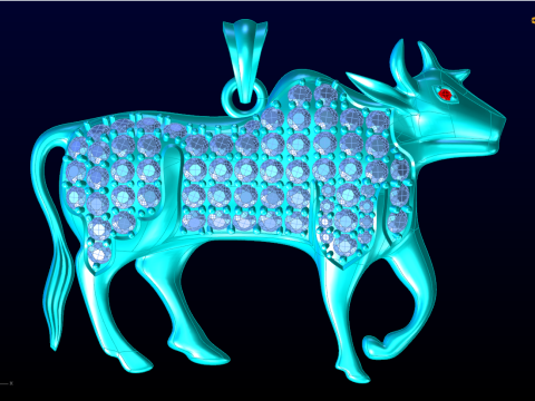 Buffalo Pendant - Cow Pendant - Gaur Pendant - N3683 3D Print Model