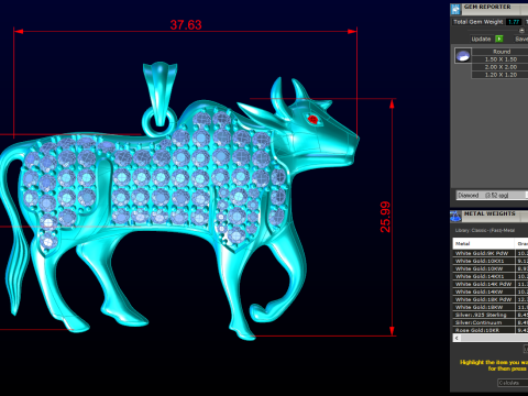 Buffalo Pendant - Cow Pendant - Gaur Pendant - N3683 3D Print Model