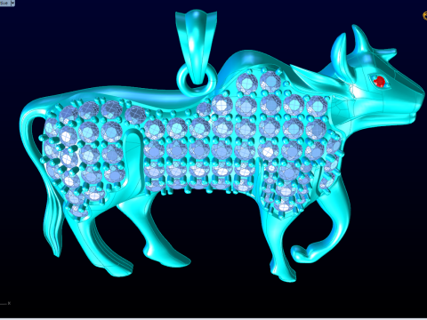 Buffalo Pendant - Cow Pendant - Gaur Pendant - N3683 3D Print Model